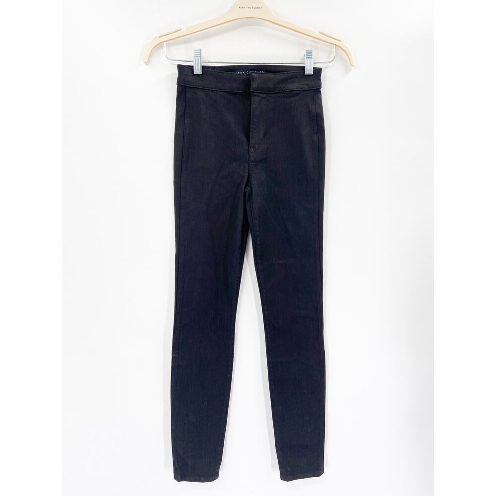 Veronica Beard Malia Flat Front High Rise Skinny Onyx Black Legging Travel Pants - Picture 3 of 9